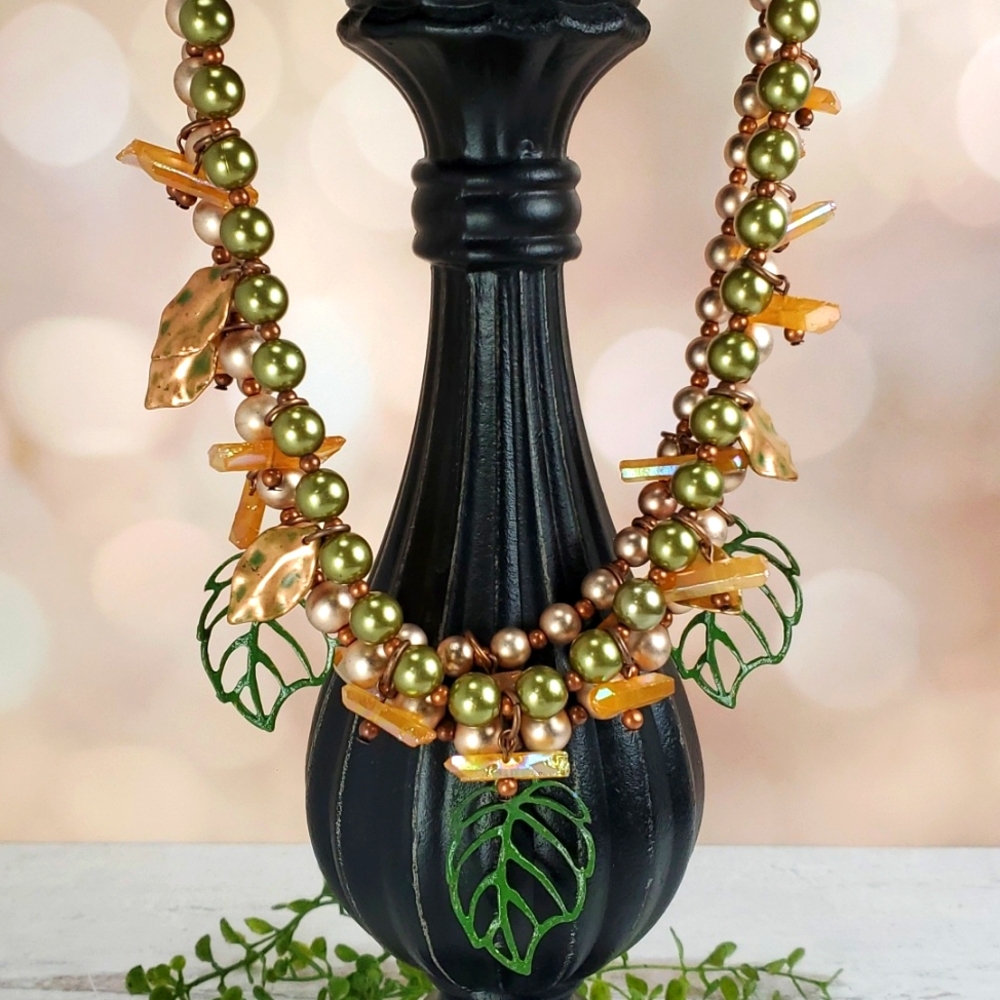 Treska Collections | Firest Collection Triple Strand Boho Woodland Necklace